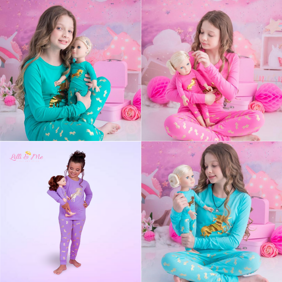 Girl and doll matching pajamas hotsell