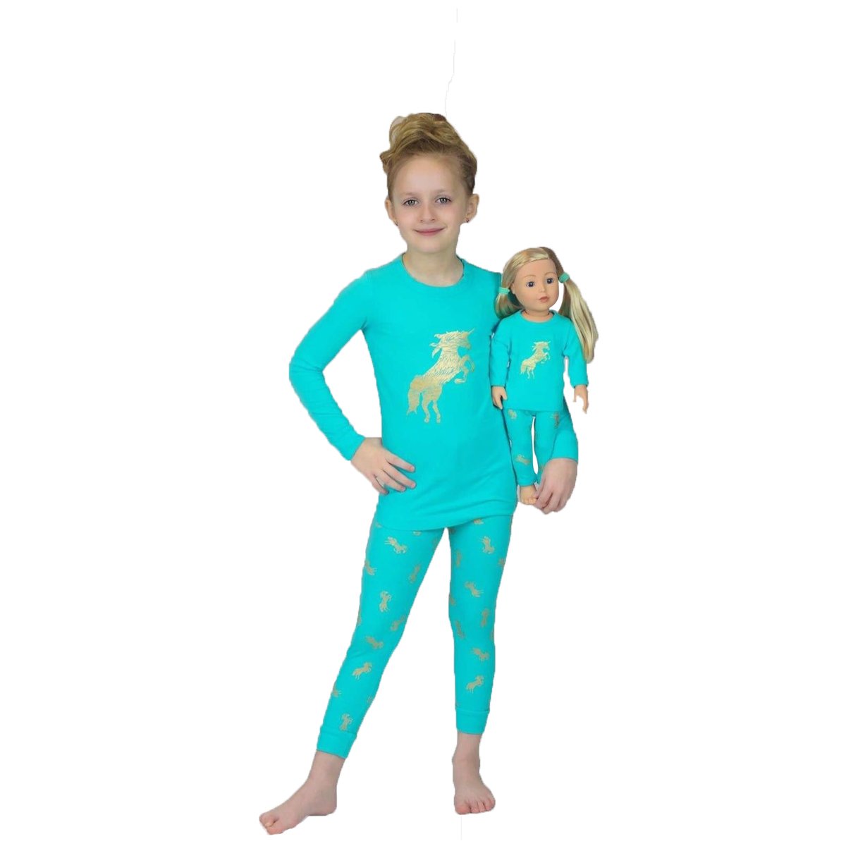 Little girl pajamas clearance with matching doll pajama