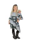 Girls & Dolls matching Dress| Light Grey and Charcoal with Monochrome Roses